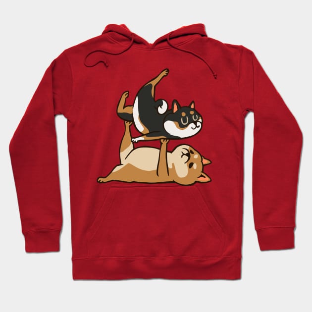 Acroyoga Shiba Inu Hoodie by huebucket